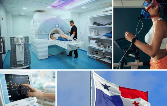 MRI, treadmill, heart-monitoring, and Panama imagery