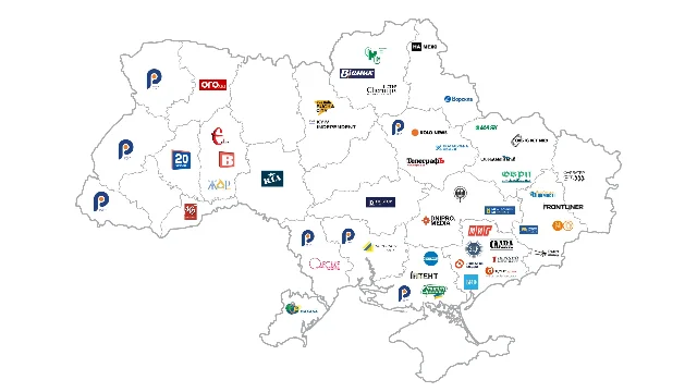 Map of Ukrainian independent news organizations