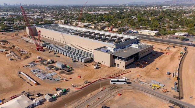 Aerial view of a QTS data center under construction in Phoenix — representative of the hyperscale buildout pace across US markets in 2026