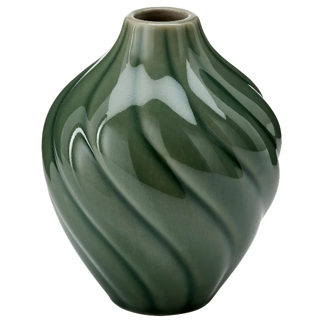 KORNSPARV green stoneware vase