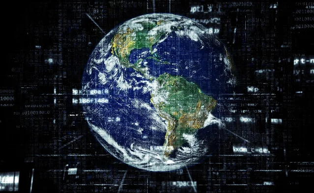 Global internet and network connectivity illustration