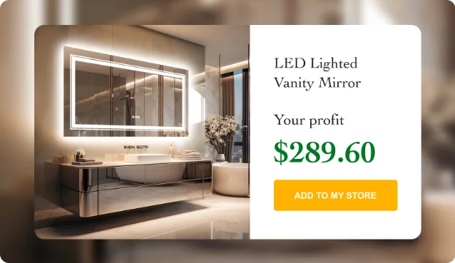 White LED lighted vanity mirror with cosmetics on a dressing table