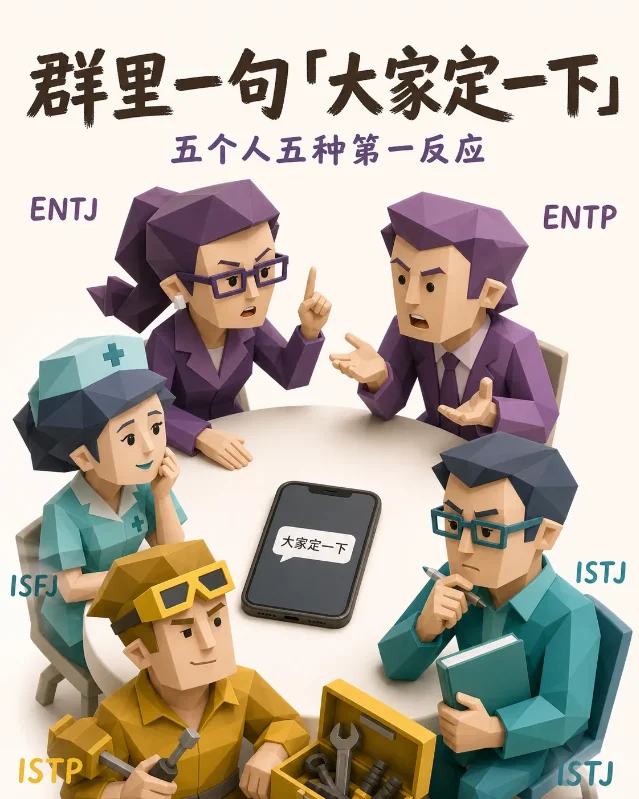 群里一句「大家定一下」，五个人五种第一反应