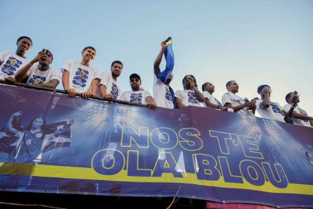 Curaçao players celebrate World Cup qualification in Willemstad