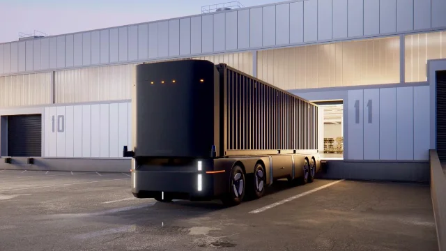 Rendering of an electric autonomous freight truck