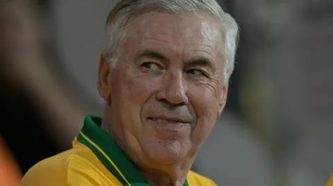 Brazil boss Carlo Ancelotti at the touchline