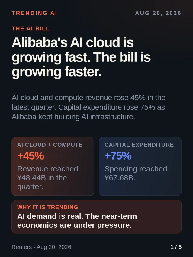 Alibaba's AI cloud is growing fast. So is the bill.