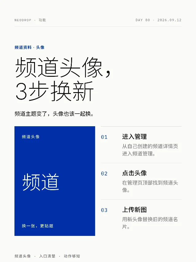 频道头像，3步换新