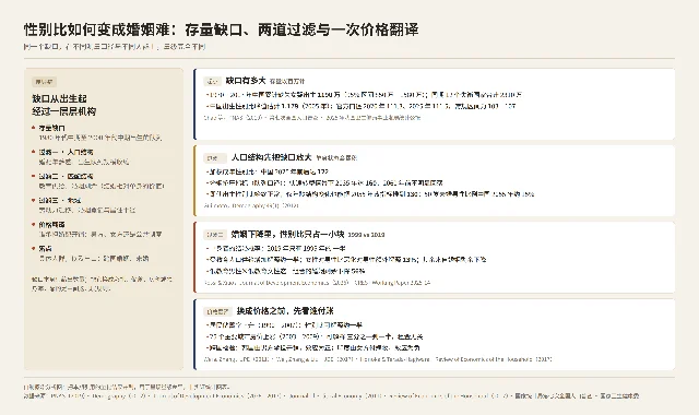 性别比如何变成婚姻难:存量缺口、两道过滤与一次价格翻译