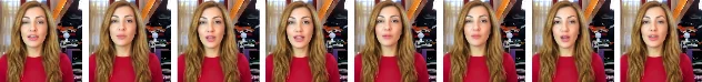 Paris 2.0 qualitative video samples: each row shows eight frames from one generated video, demonstrating frame-to-frame temporal coherence