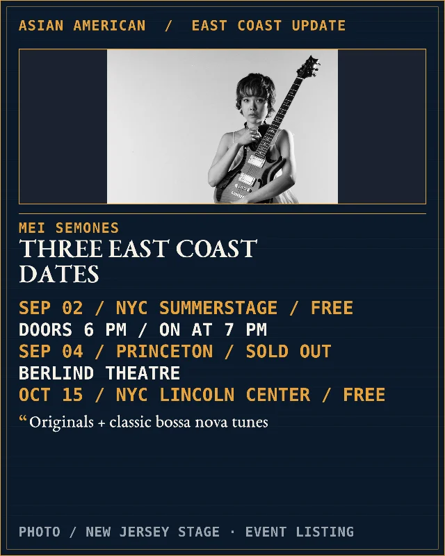 Mei Semones adds three East Coast dates