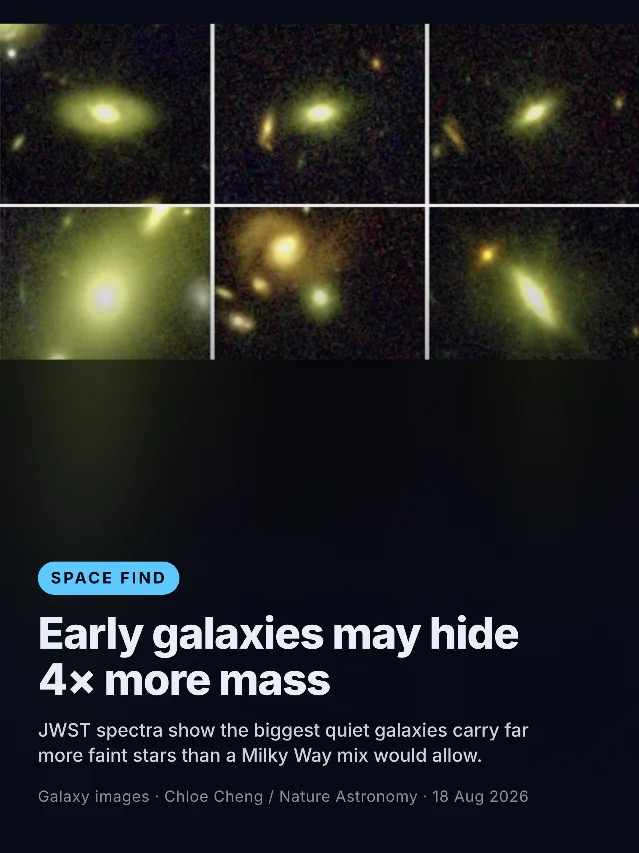 Early galaxies may hide 4× more mass