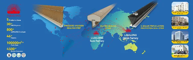 Lijialong global factory map showing China plants (Haining) and Egypt facility (Suez), with product range and capacity data