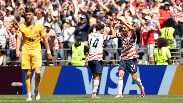USMNT players after clinching Group D
