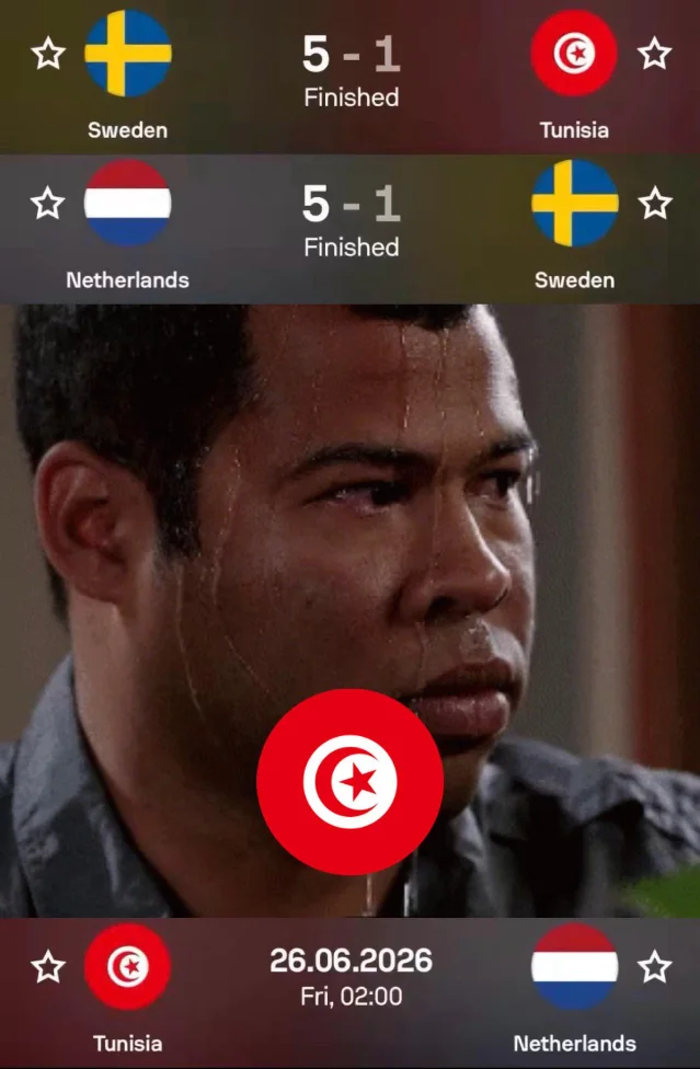 Tunisia and Netherlands 5-1 transitive meme