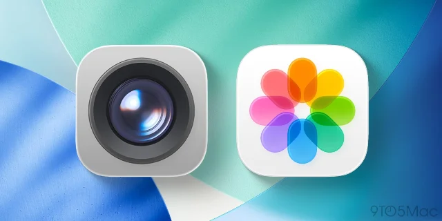 iOS 27 redesigned Camera and Photos app icons with gradient background