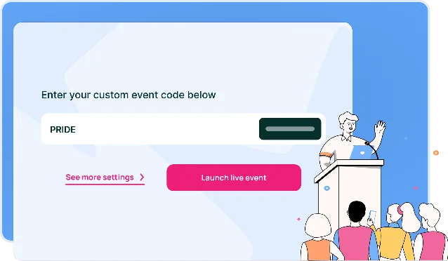 Official Slides With Friends visual showing a host launching a live event while participants join