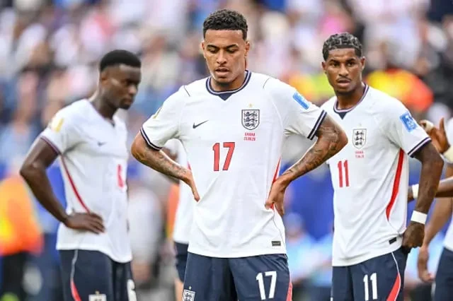 England players after the Ghana draw