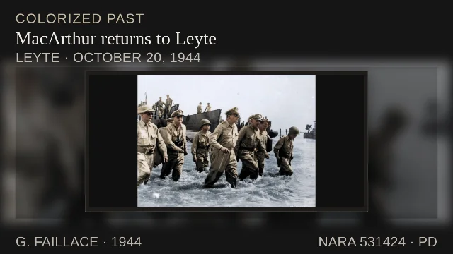 MacArthur returns to Leyte, 1944