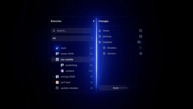 Framer 的 Branching 界面截图