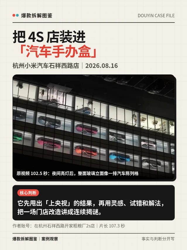 把 4S 店装进「汽车手办盒」：107 秒视频怎样一直给观众新信息