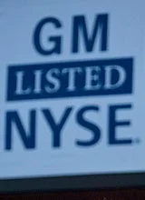 GM NYSE listing sign at IPO