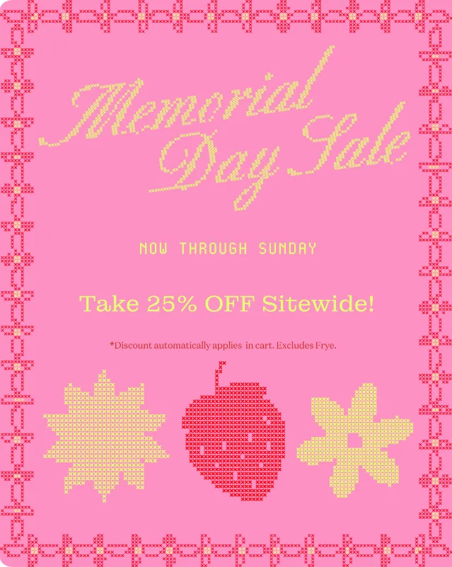 Lisa Says Gah Memorial Day Sale banner — "Take 25% OFF Sitewide! Code: SUNNY25" banner still live as of May 27