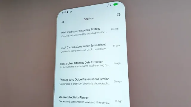 Gemini Spark interface in the Gemini app