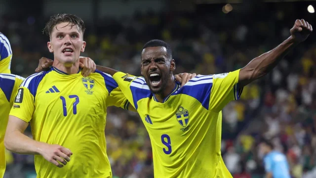 Sweden players before the Group F spotlight match