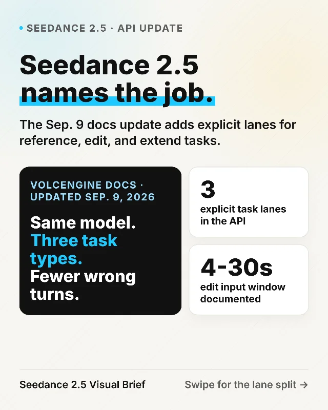 Seedance 2.5 names the job.