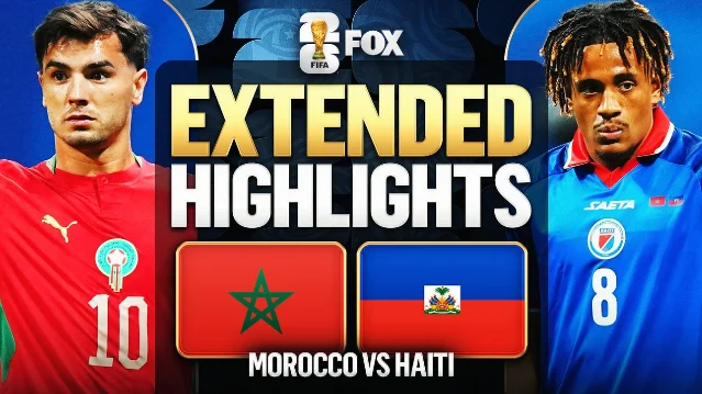 Morocco's late push against Haiti in a FOX Sports highlight frame
