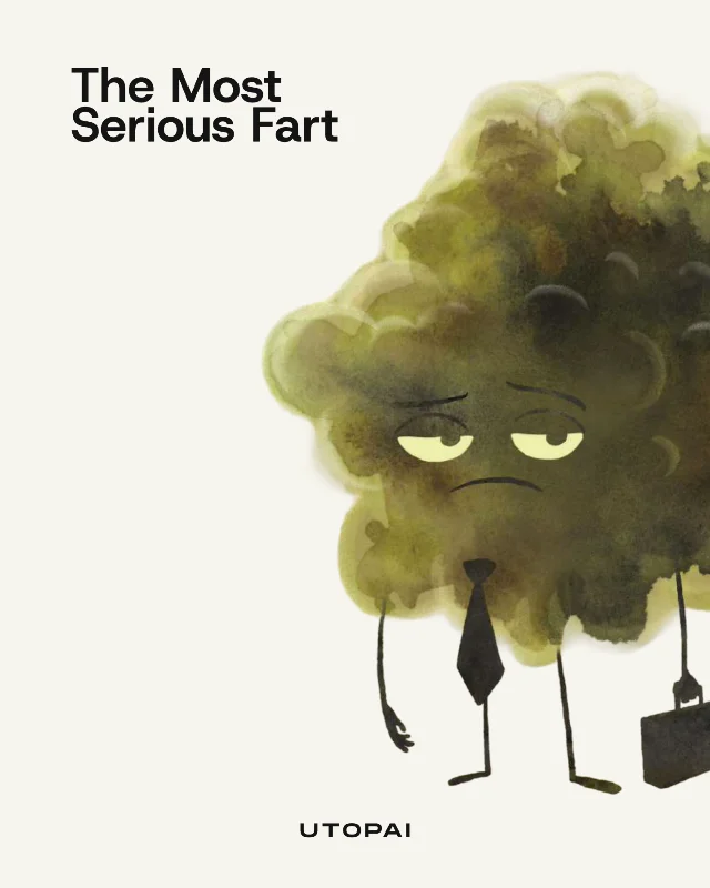 《The Most Serious Fart》主角,一团打着领带、提着公文包的绿色气体
