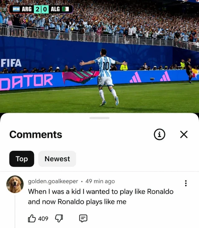 Reddit screenshot meme about Ronaldo catching strays