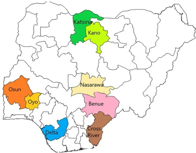 Map of Nigerian states using ultra-portable X-ray with CAD4TB
