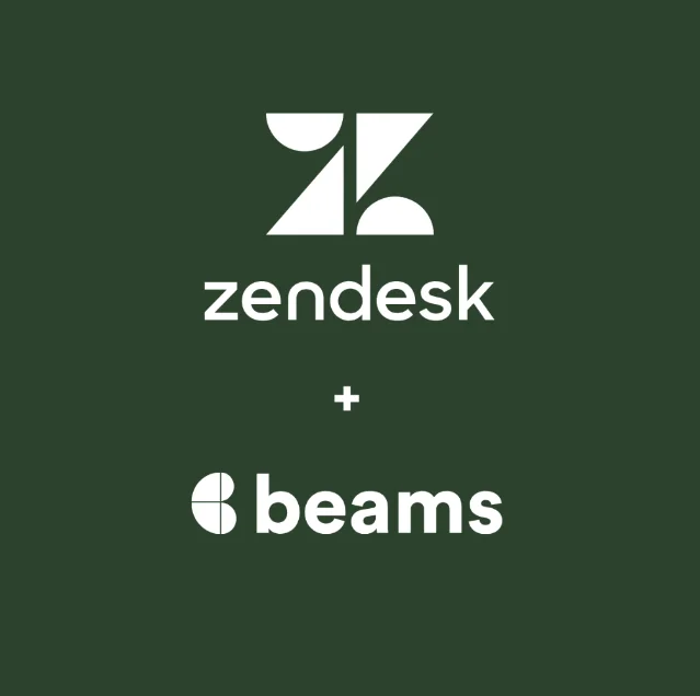 Zendesk 与 beams 公告图