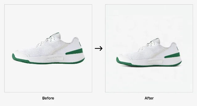 Side-by-side product image cleanup from Decathlon's Photoroom workflow