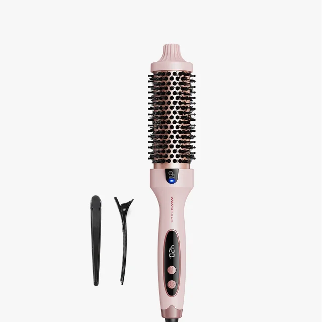 Wavytalk Blowout Boost 1.5" Ionic Thermal Brush — pink variant with dual PTC heaters and ionic barrel