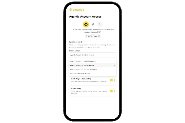 Binance Agent OS 的账户权限界面