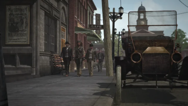 1911 年黑水镇街道上的汽车