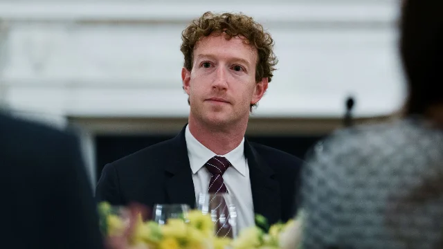 Meta CEO Mark Zuckerberg at a White House dinner with tech leaders