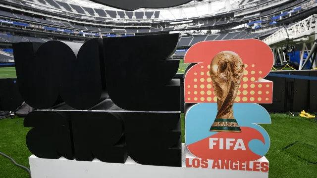Fans cheering at the FIFA Fan Festival at Los Angeles Memorial Coliseum during World Cup 2026 opening weekend