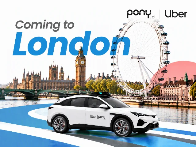 Pony.ai 与 Uber 伦敦计划的官方配图