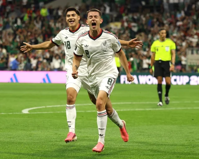 Alvaro Fidalgo celebrates Mexico's third goal