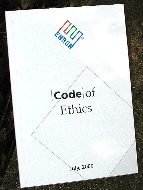 Enron's Code of Ethics booklet, dated July 2000 — one year before the collapse