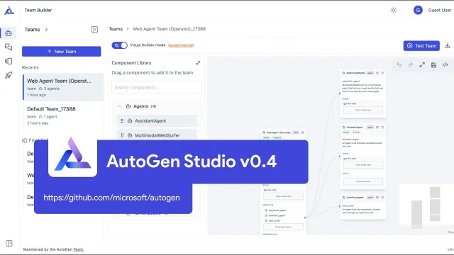 AutoGen Studio 架构与节点编排界面