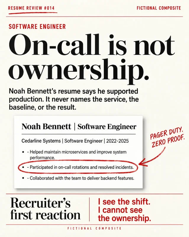 Resume Review #014: On-call, No Proof