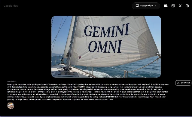 Google Gemini Omni 视频生成功能界面