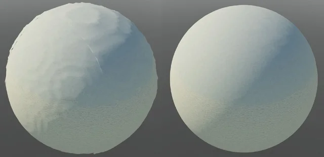 Visual comparison showing a jagged voxel sphere beside a smooth Signed Distance Field sphere