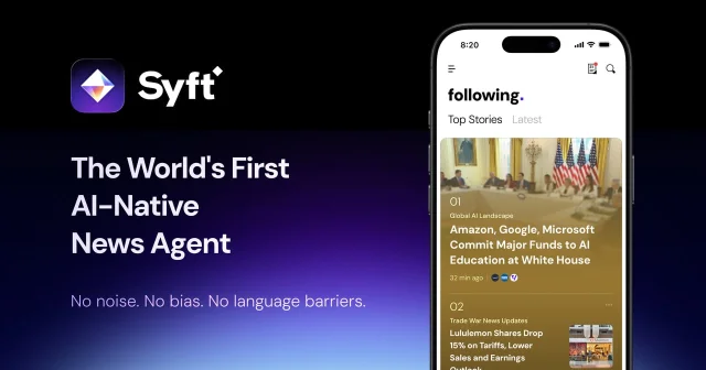 Syft 官网展示的个性化新闻主题示意