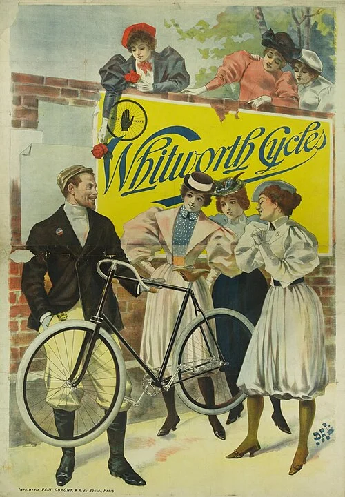 An 1890s advertising poster for Whitworth Cycles -- a spectacular depiction of commodity, not merely of the cycle itself